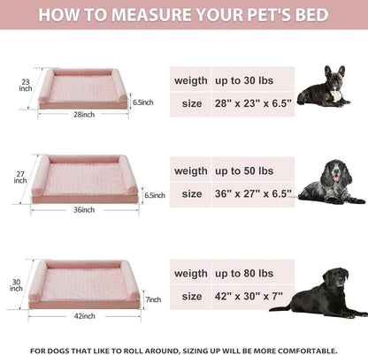 BFPETHOME Dog Beds for Large Dogs, Orthopedic Dog Bed for Medium Large Dogs,Big Waterproof Couch
