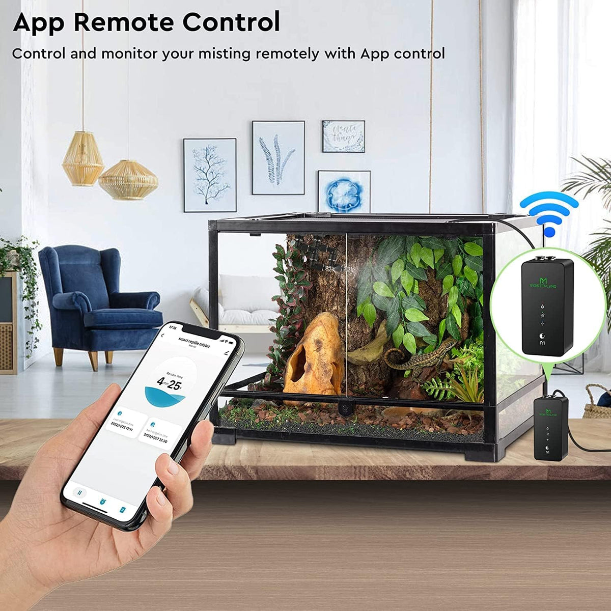 Moistenland WiFi Enabled Reptile Mister for Terrariums, Reptile Misting System for Snake Ball