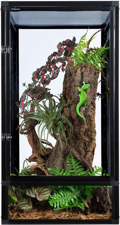 REPTI ZOO 16" x 16" x 30" Front Opening Chameleon Cage with 3-Sided Metal Mesh, 33 Gallon Screen