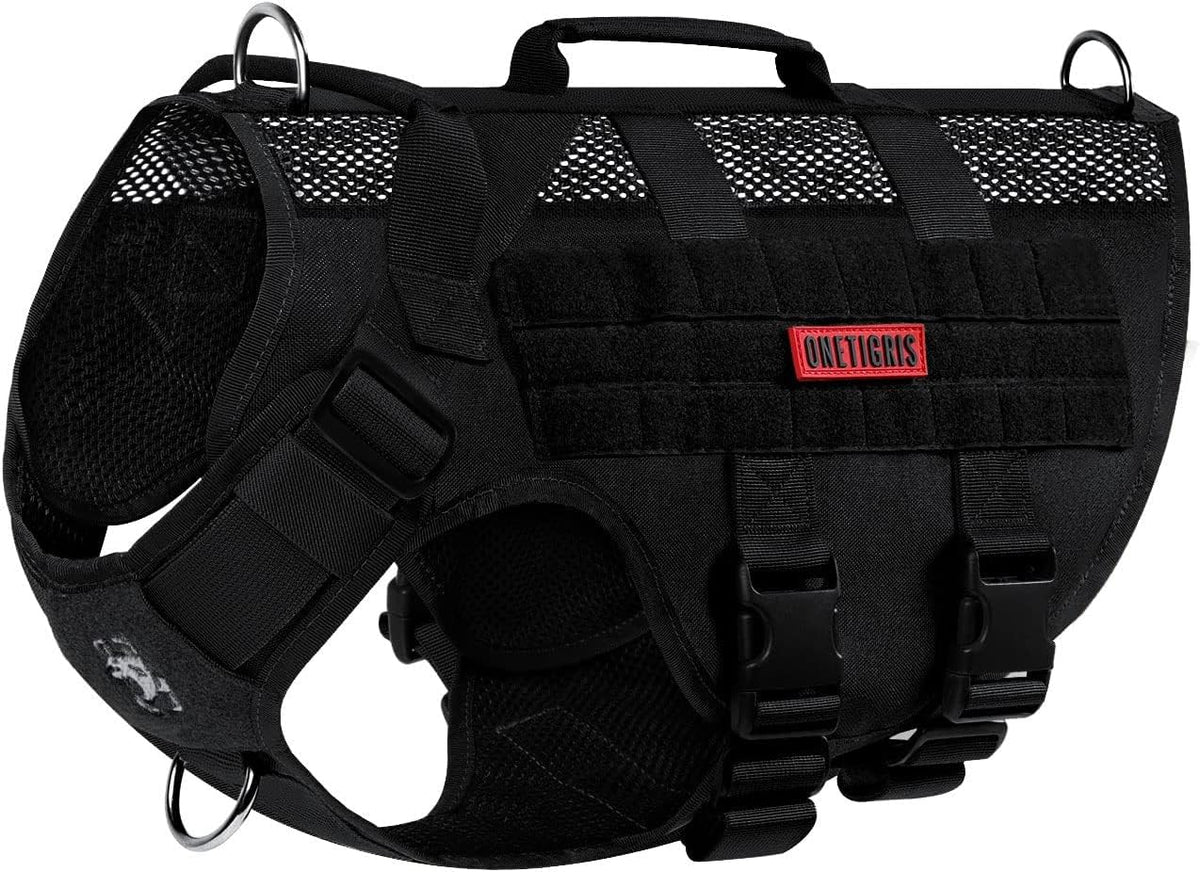 OneTigris No Pull Dog Harness for Small Dog, Mesh Design Breathable Military Dog Molle Vests with