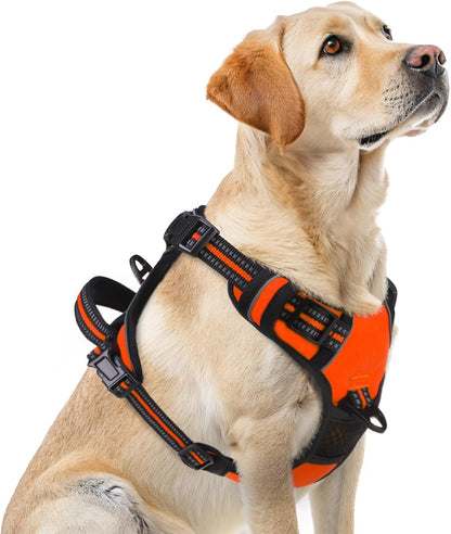 PUPTECK No Pull Dog Harness for Large, Adjustable Reflective Dog Harness with Handle Easy Control