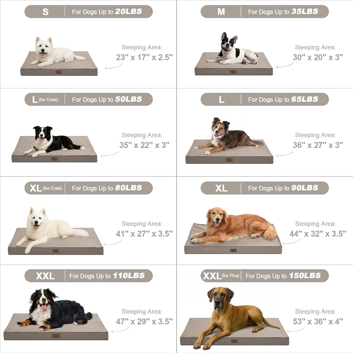 Orthopedic Dog Bed for Extra Large Dogs, XL Waterproof Dog Bed for Large Sized Dogs, Egg Crate Foam