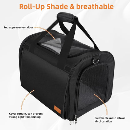 TWDEPART Cat Carrier Backpack - Multifunctional, Firm & Foldable with Roll-Up Shade, Breathable