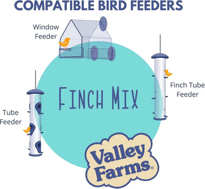 Valley Farms Wild Finch Mix 4 LB 2-Pack (8 LB Total) Wild Bird Food for Outside Feeders, Wild Bird