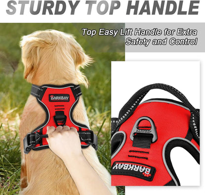 BARKBAY No Pull Dog Harness Front Clip Heavy Duty Reflective Easy Control Handle for Large Dog