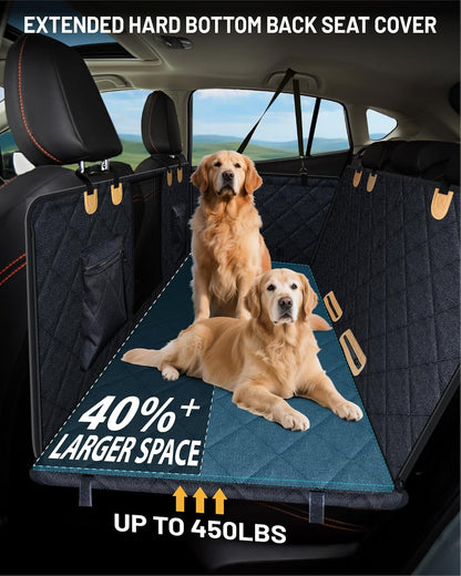 Back Seat Extender for Dog, Waterproof Dog Car Seat Cover for Back Seat, Hard Bottom Car Seat