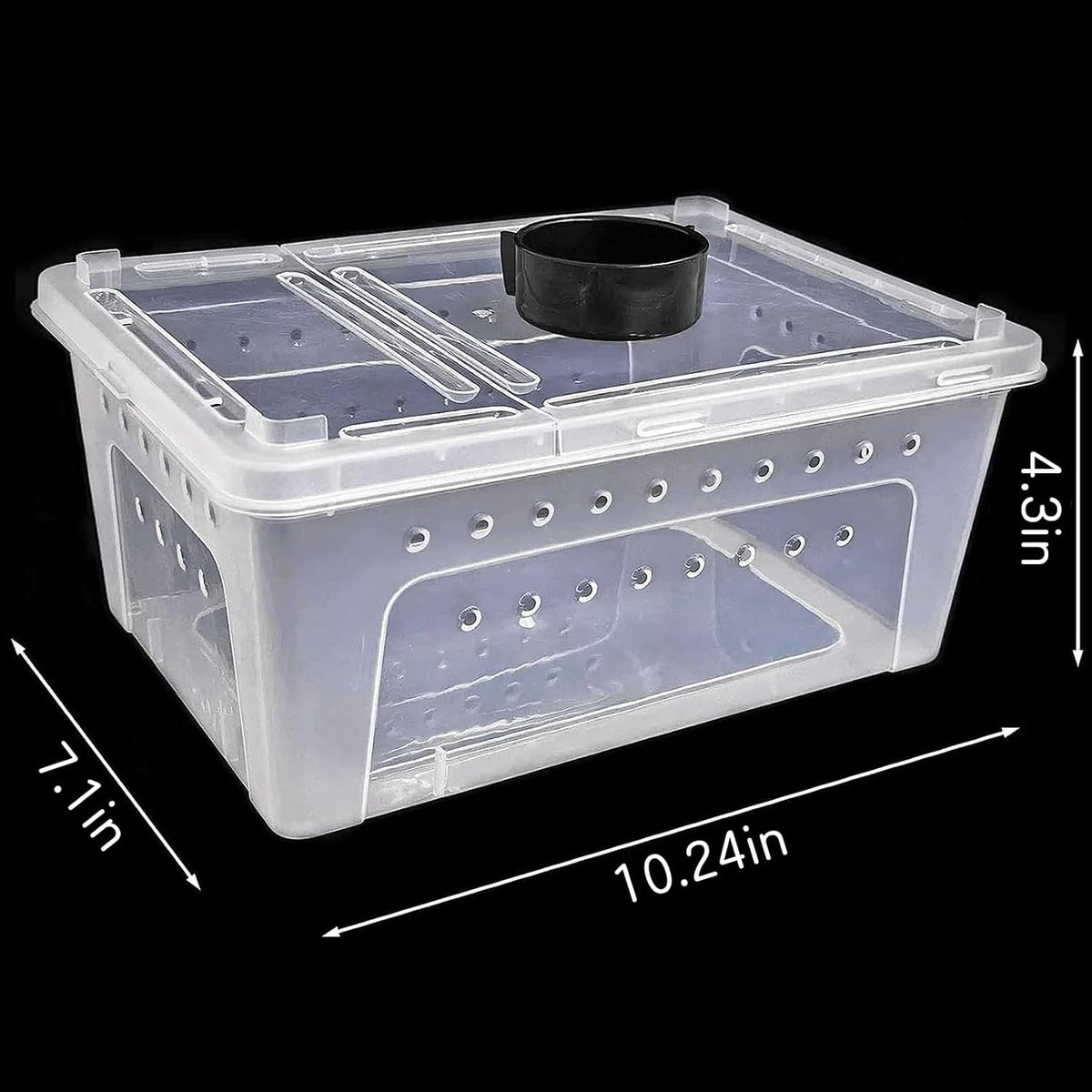 kathson 2PCS Reptile Feeding Box Portable Small Snake Terrarium Habitat Mini Pet Breeding Cage