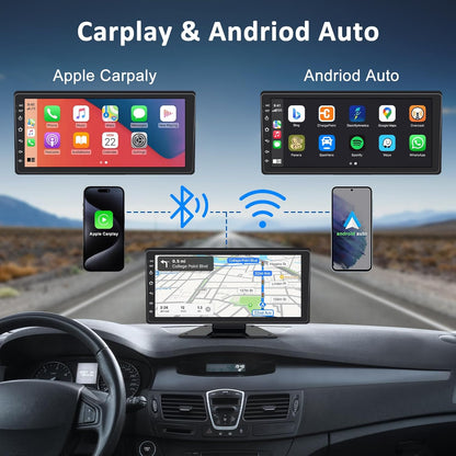 6 Channel Backup Camera System,1080P Rearview Camera with Carplay & Android Auto,GPS Navigation