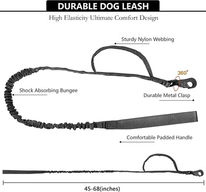 Tactical AirTag Dog Collar Leash Set - Heavy Duty, Adjustable GPS Collar Compatible with Apple