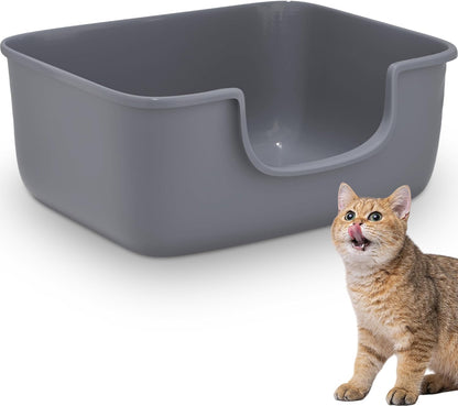 Large Cat Litter Box with High Sides, Open Kitty Litter Boxes Anti-Splashing for Indoor Cat Low