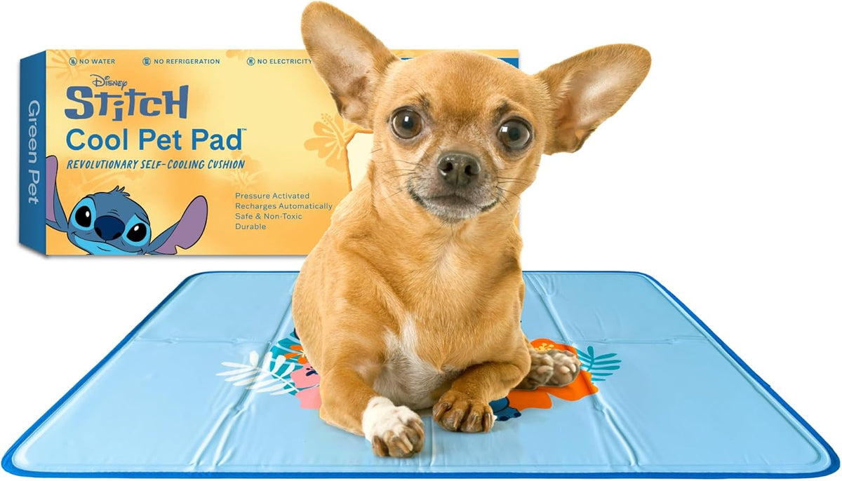 The Green Pet Shop Cool Pet Pad - Extra Small, Disney’s Stitch - Self-Cooling, Pressure Activated