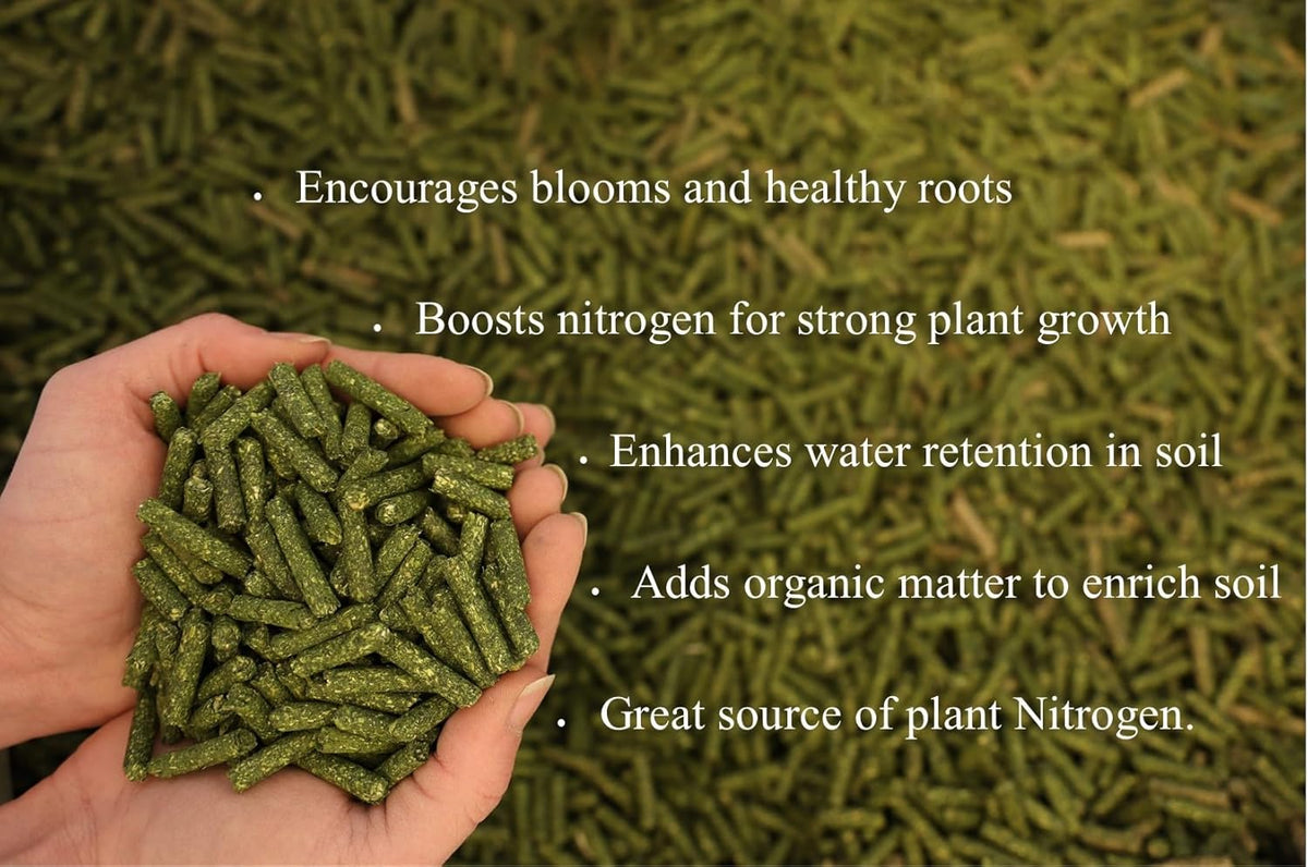 Alfalfa Meal Pellets 16 Pounds Organic Fertilizer for Flowers, Vegetables & Trees - Ideal Rabbit