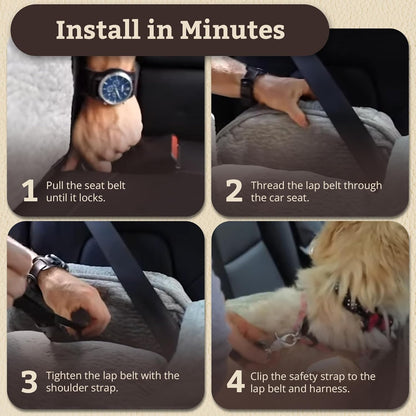 Snoozer Lookout I Car Seat - Dog Car Seats for Small Dogs, Puppy Booster Bed for Small & Medium