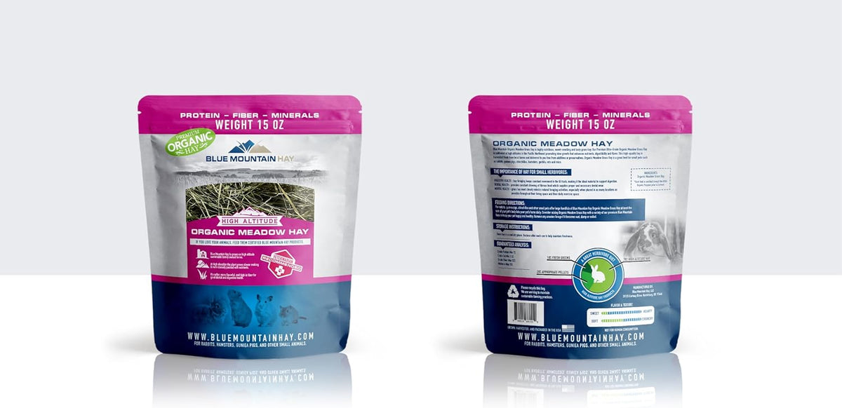 Blue Mountain Hay | Fresh Organic Meadow Hay (40 Ounce) | Mimics Natural Forage | High-Altitude Hay
