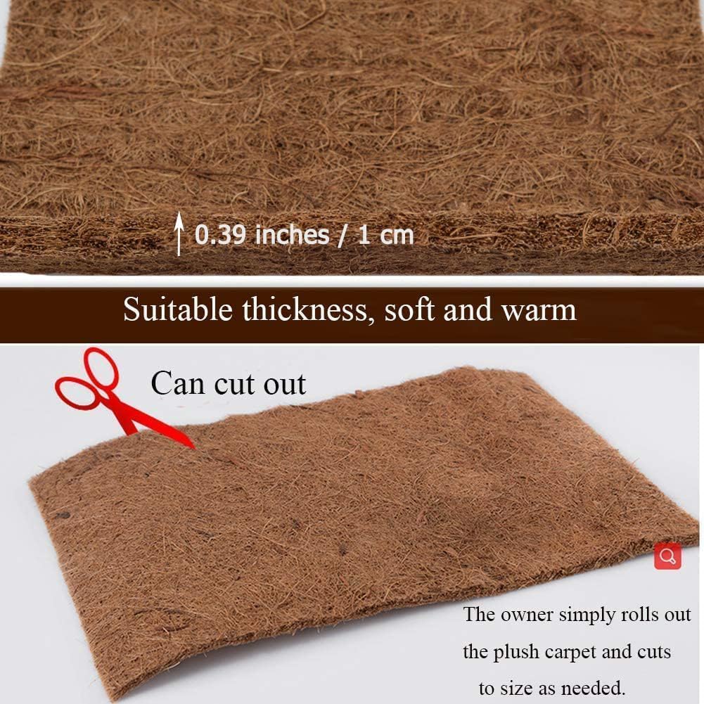 Hamiledyi Reptile Carpet Natural Coconut Fiber Tortoise Carpet Mats for Pet Terrarium Liner Reptile
