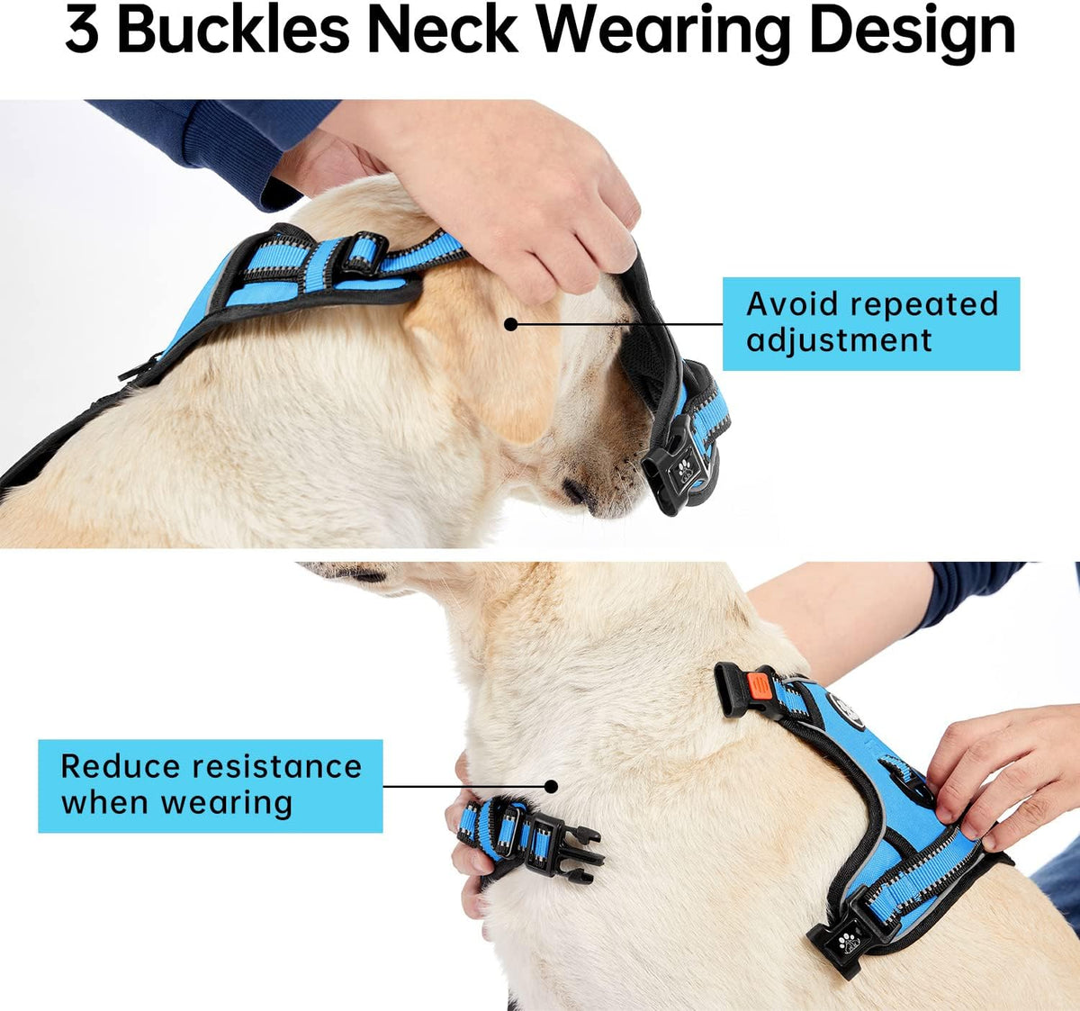 IVY&LANE No Pull Dog Harness for Medium Dogs, Dog Vest Harness with Leash, Safety Belt and Storage