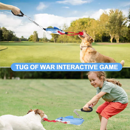Dog tug of war Toy with Handle,Interactive Dog Toys with Squeak for Aggressive chewers, Durable