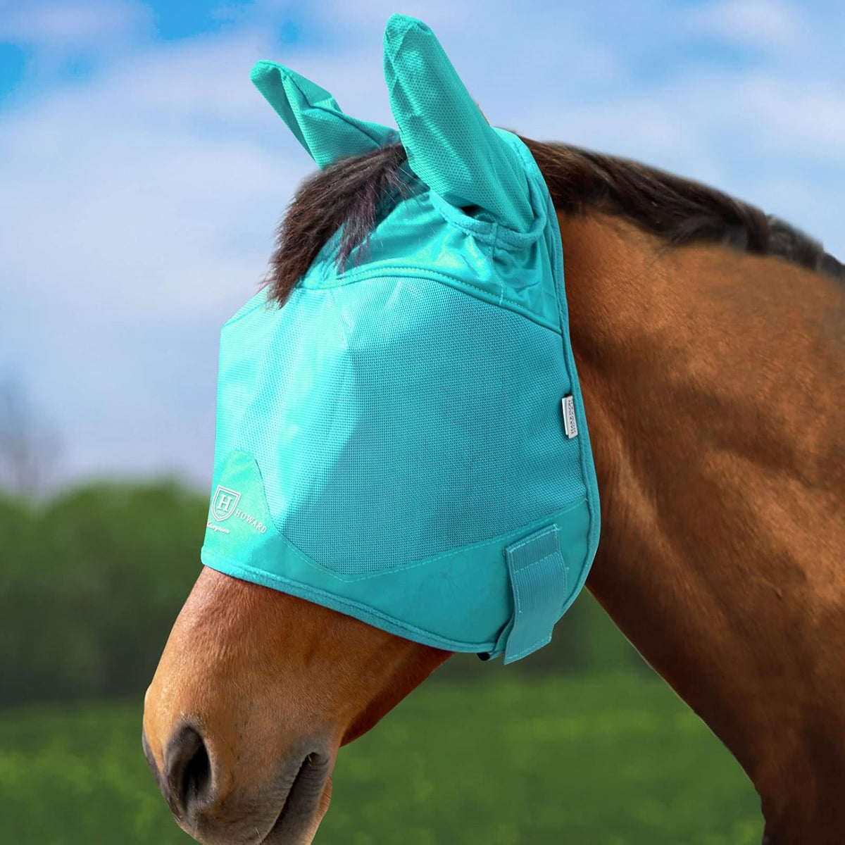 Harrison Howard UV-proof Multi-Function Fabrics Thick Fleece Padding Horse Fly Mask Half Face with