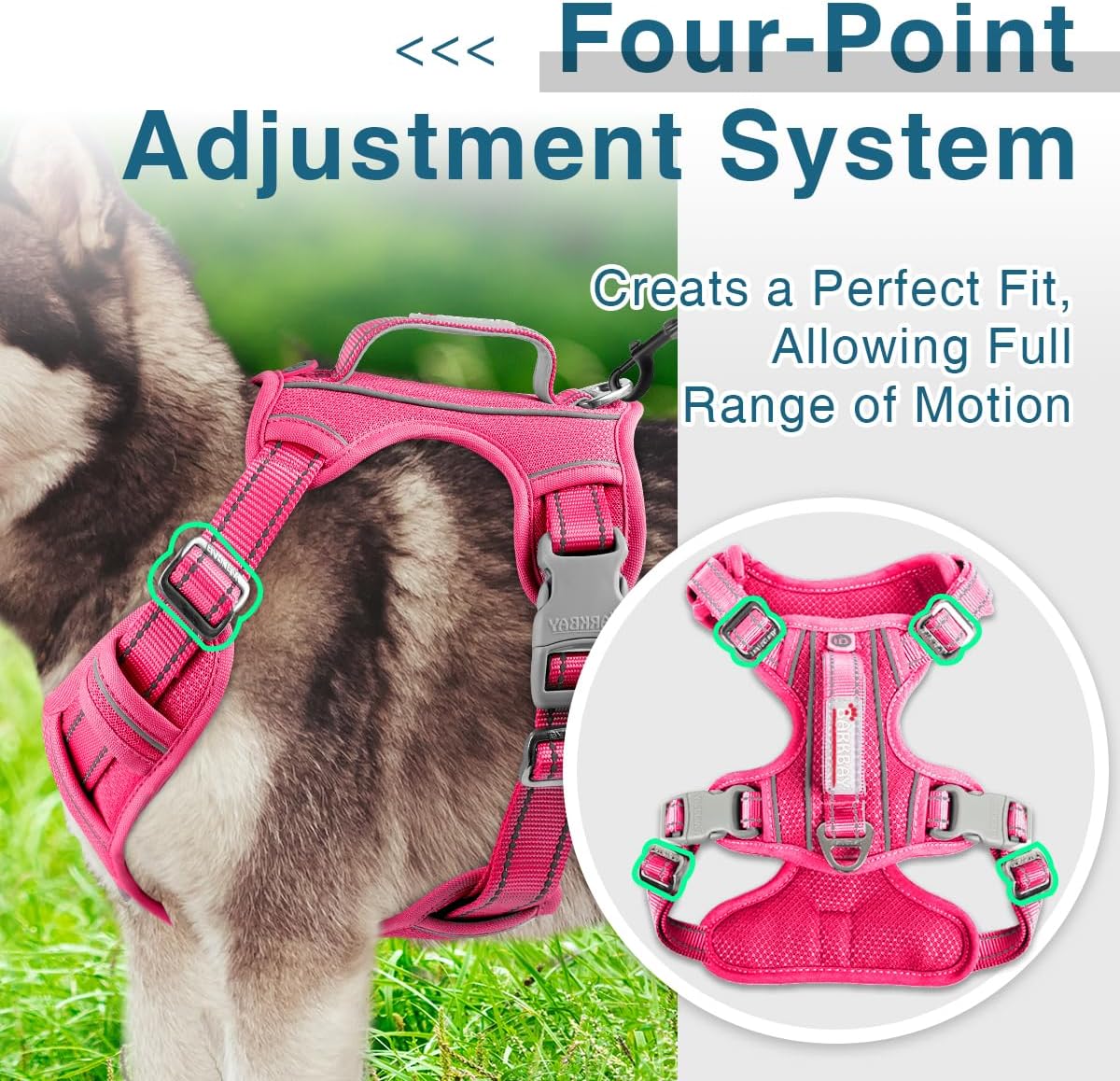 BARKBAY Dog Harness No Pull with ID Tag Pocket - Heavy Duty, Reflective, Easy Control for Large