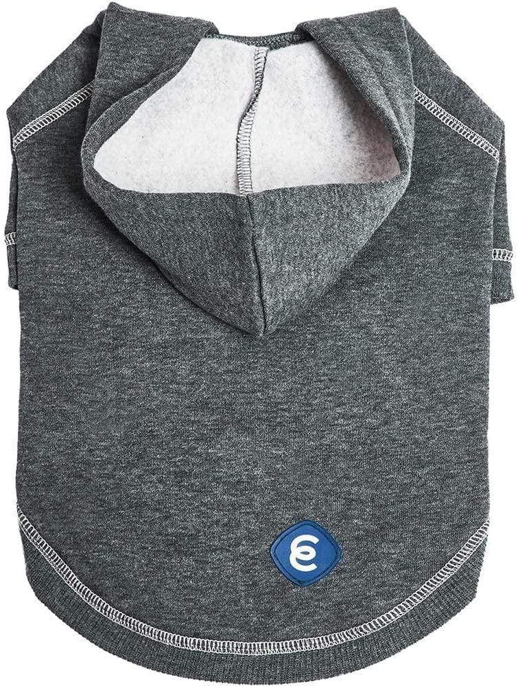Blueberry Pet Essentials Soft & Comfy Better Basic Cotton Blend Dog Hoodie Sweatshirt in Charcoal