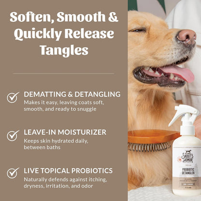 Skout's Honor Pet Detangler Spray - Hydrating & Conditioning with Avocado Oil & Probiotics, 97%