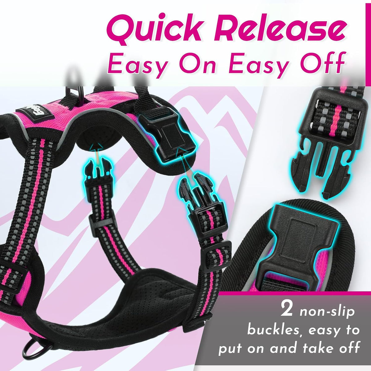 Eagloo Small Dog Harness No Pull, Service Vest with Reflective Strips and Control Handle