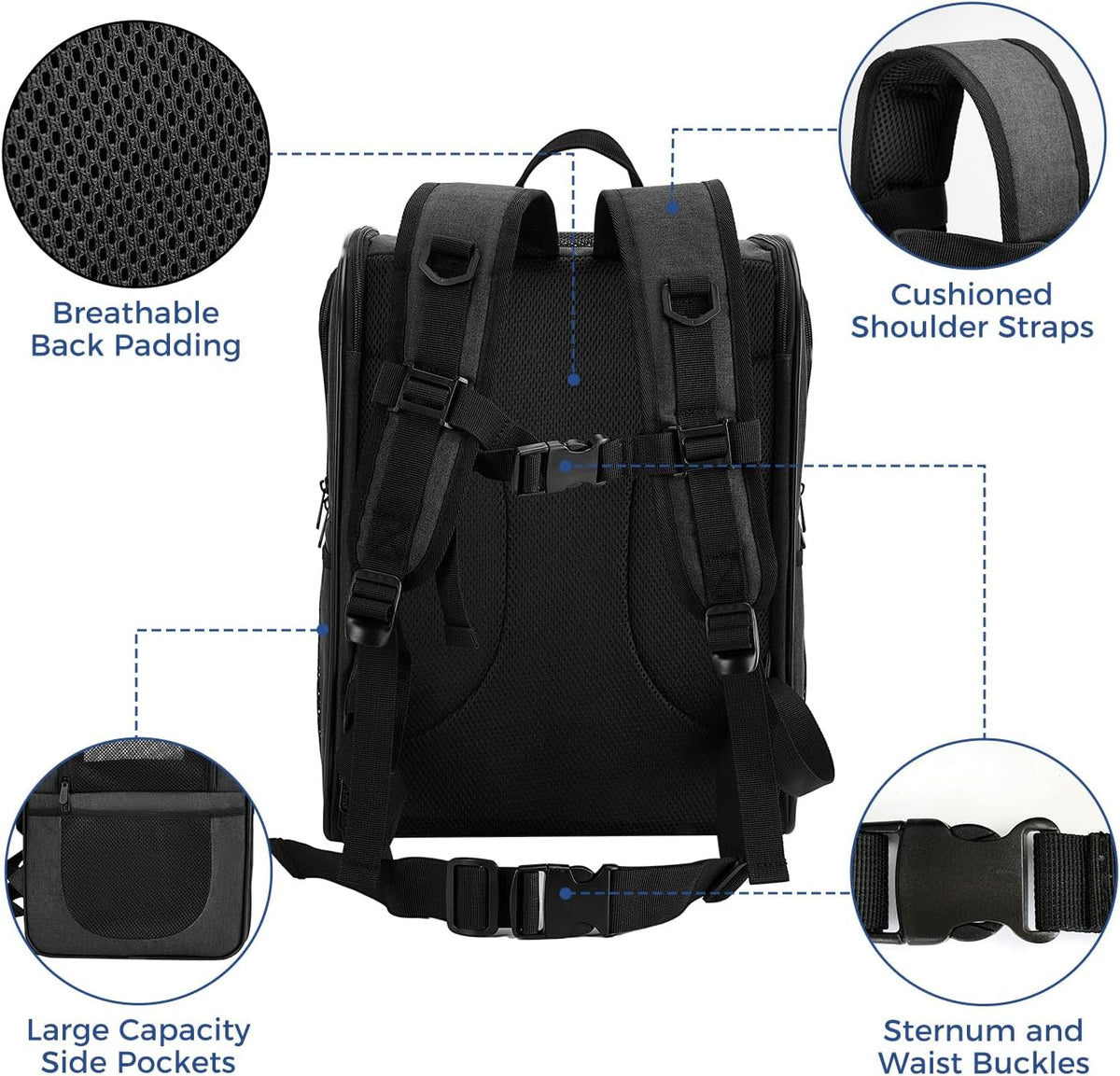 Apollo Walker Dog & Cat Carrier Backpack for 4-15lb Pets - Ventilated Safe Design with Padded Back