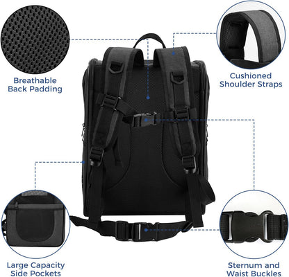 Apollo Walker Dog & Cat Carrier Backpack for 4-15lb Pets - Ventilated Safe Design with Padded Back