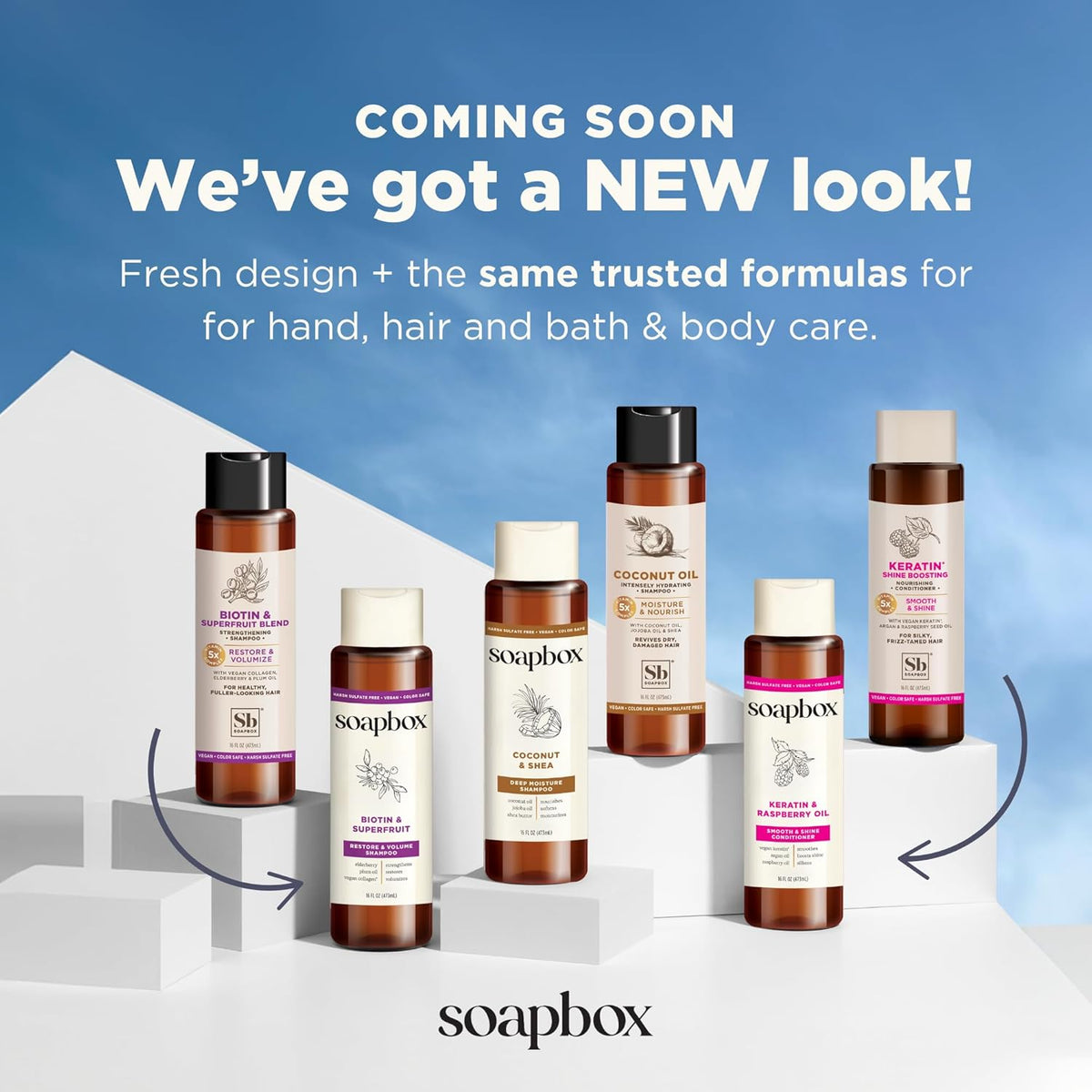 Soapbox Argan Shampoo & Conditioner Set, Volumizing, Vegan, Color Safe, Harsh Sulfate & Silicone