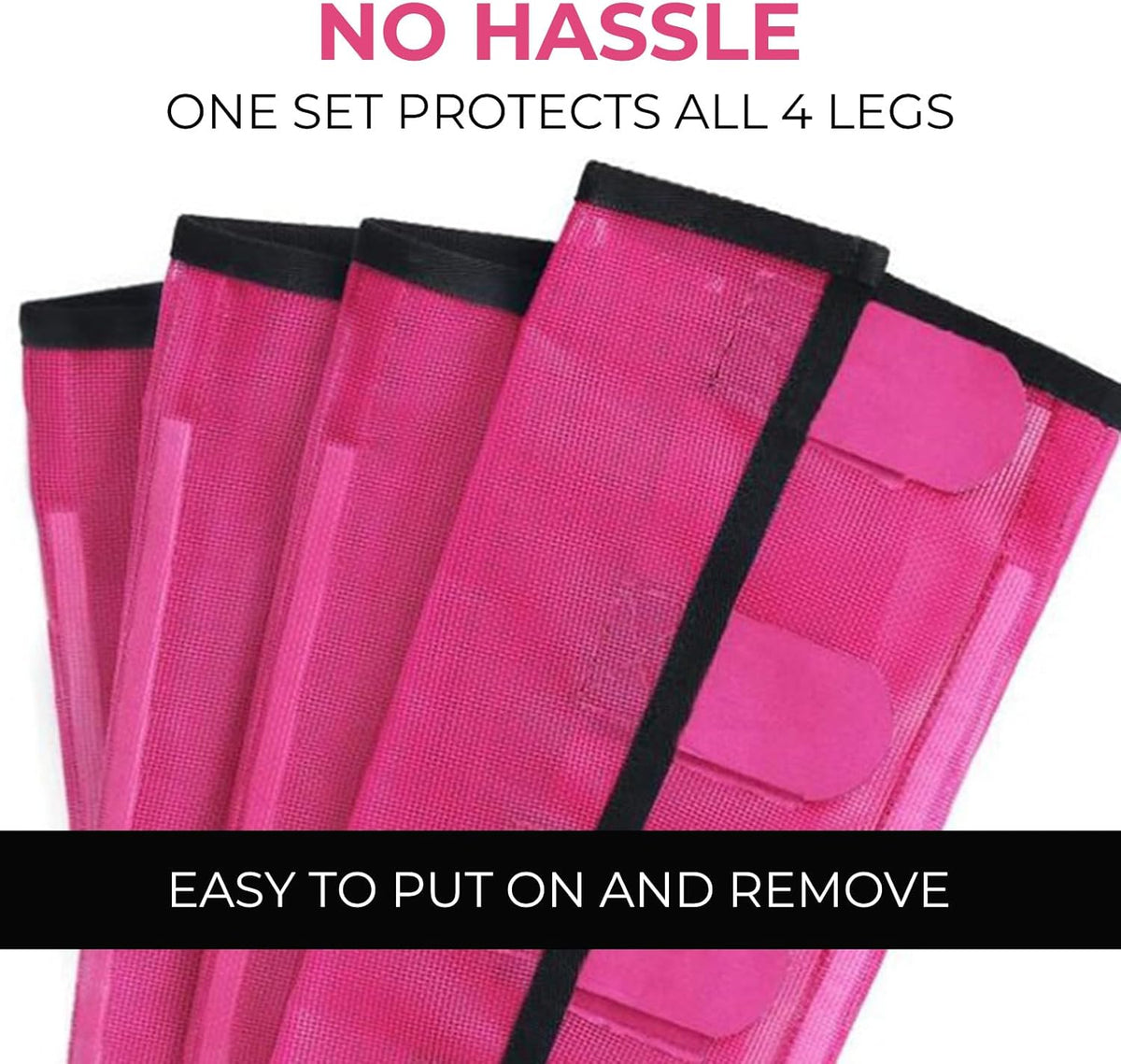Mesh Horse Fly Boots Set of 4，Adjustable and Universal Loose Fitting & Non-Slip Horse Fly Leggings