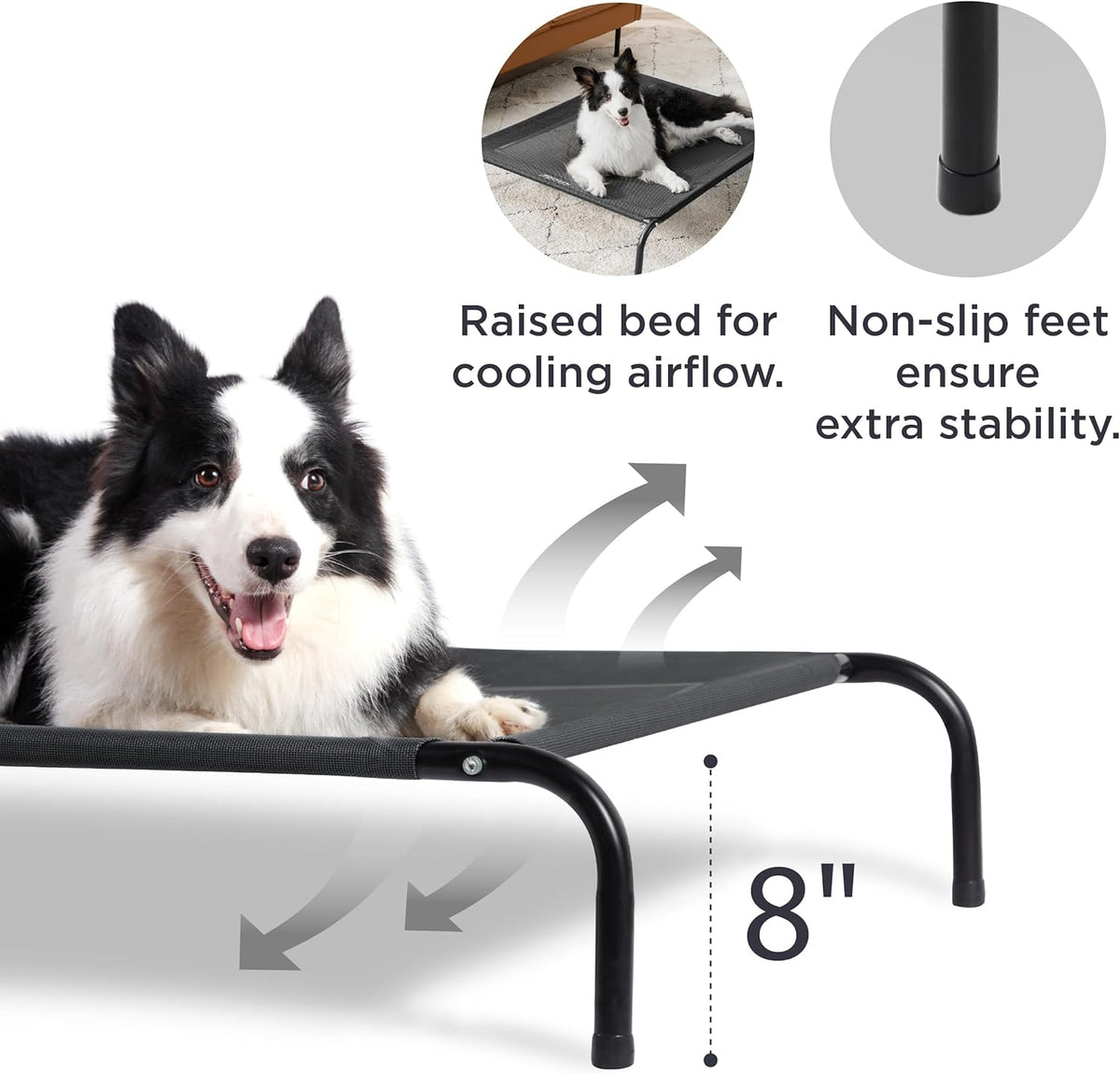 Bedsure Outdoor Elevated XL Dog Bed, Portable Indoor & Outdoor Cooling Raised Cot Pet Hammock Bed