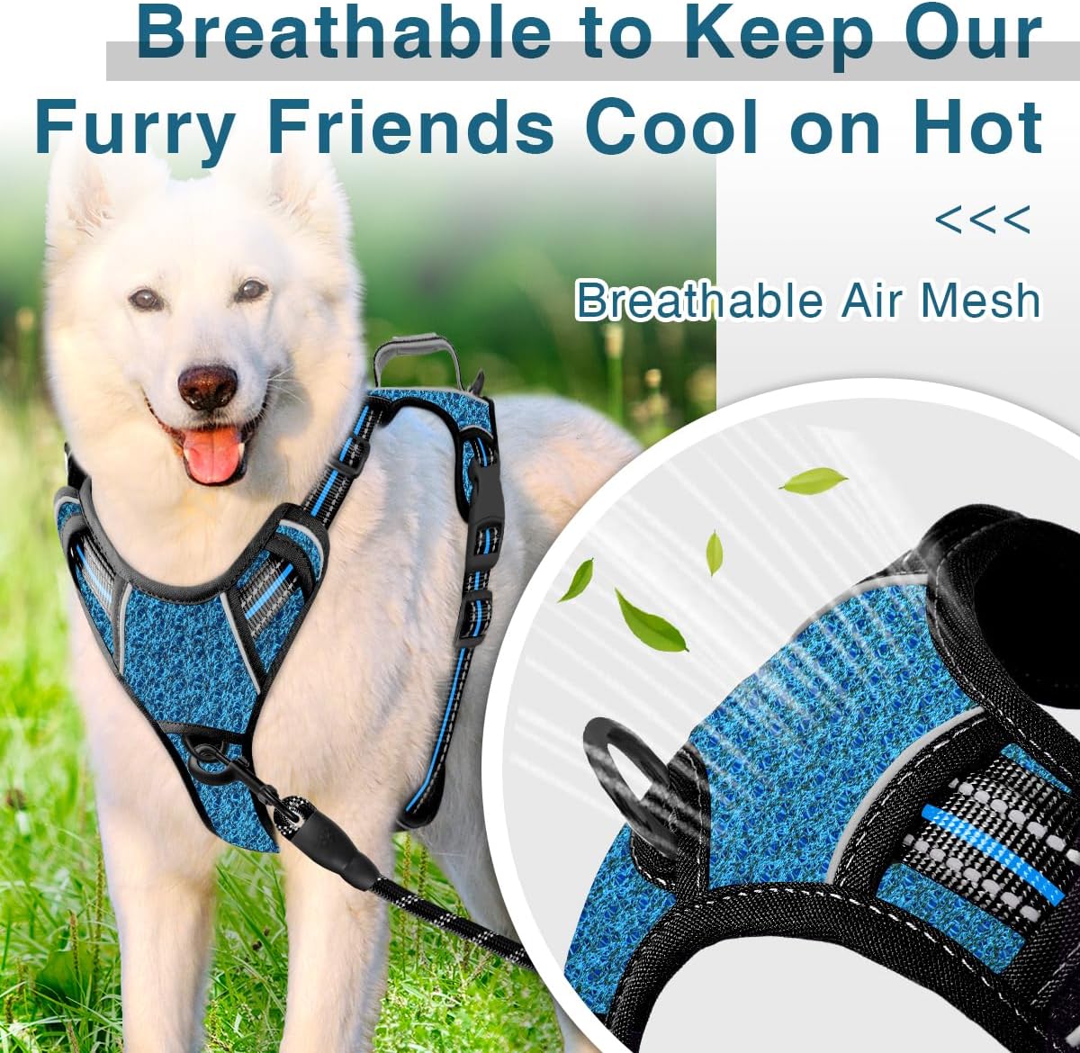BARKBAY Dog Harness No Pull with ID Tag Pocket - Heavy Duty, Reflective, Easy Control for Large