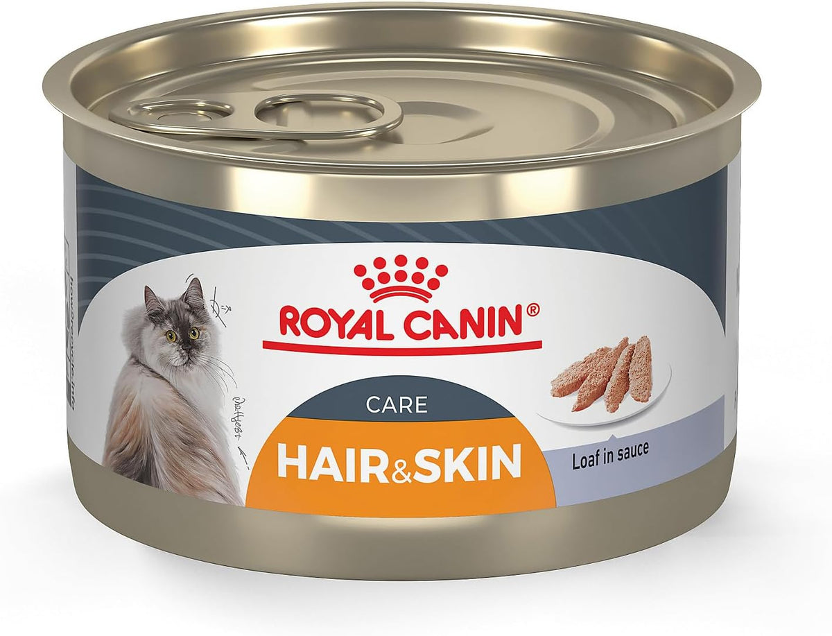 Royal Canin Feline Care Nutrition Hair & Skin Care Loaf in Sauce Canned Cat Food, 5.1 oz can