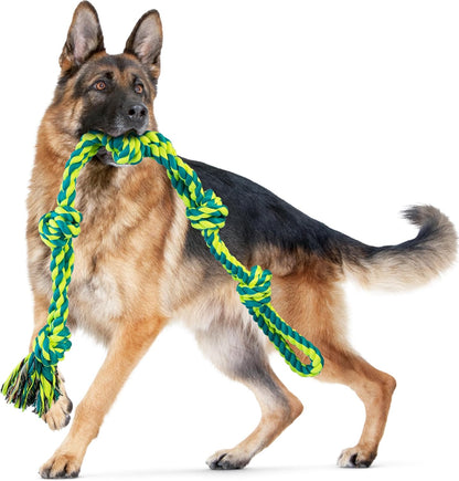 SHARLOVY Dog Toys for Large Dogs and Aggressive Chewers, Indestructible XL Durable Dog Toy,5-Knot