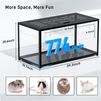 BUCATSTATE Hamster Cage Metal 2.0 - Small Animal Habitats Large Stackable with Top Access Easy