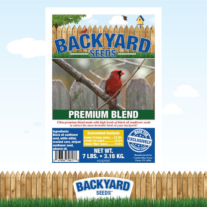 Backyard Seeds Premium Blend Bird Seed to Attract Songbirds - Wild Bird Food Mix with Black Oil
