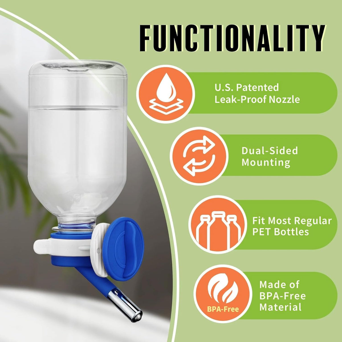 Choco Nose Patented Mini No-Drip Water Bottle/Feeder for Hamsters/Hedgehogs/Gliders/Rats/Mice/Other