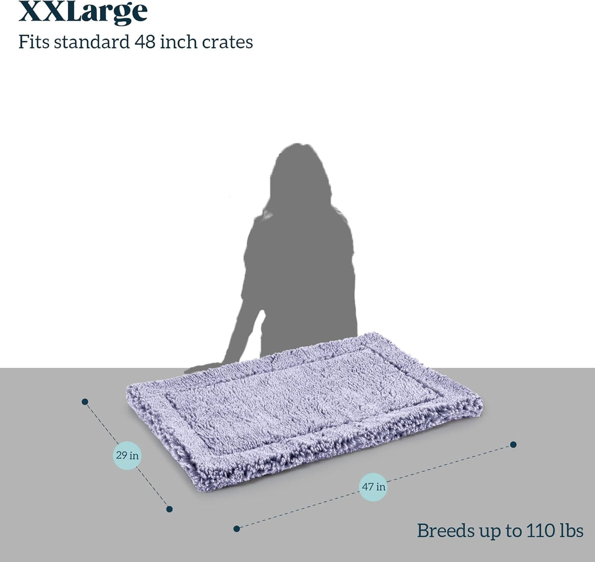Stoutwool Indestructible Dog Bed - Fluffy Chew Proof Dog Crate Pad - Tough Kennel Pad for