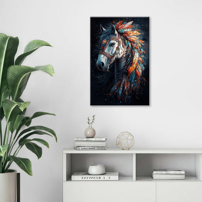 Horse Pictures Wall Art, Horse Animal Bathroom Wall Decor, Aesthetics Modern Framed Painting