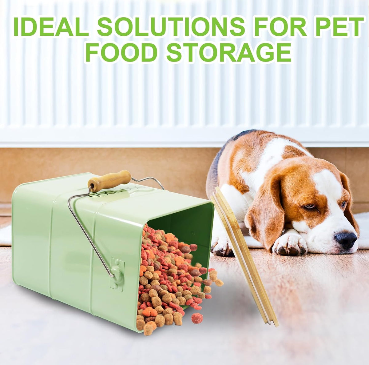 Dog Food storage container Dog Treats Jar,5~6 lb Metal food treats tin for Dog, pet snacks