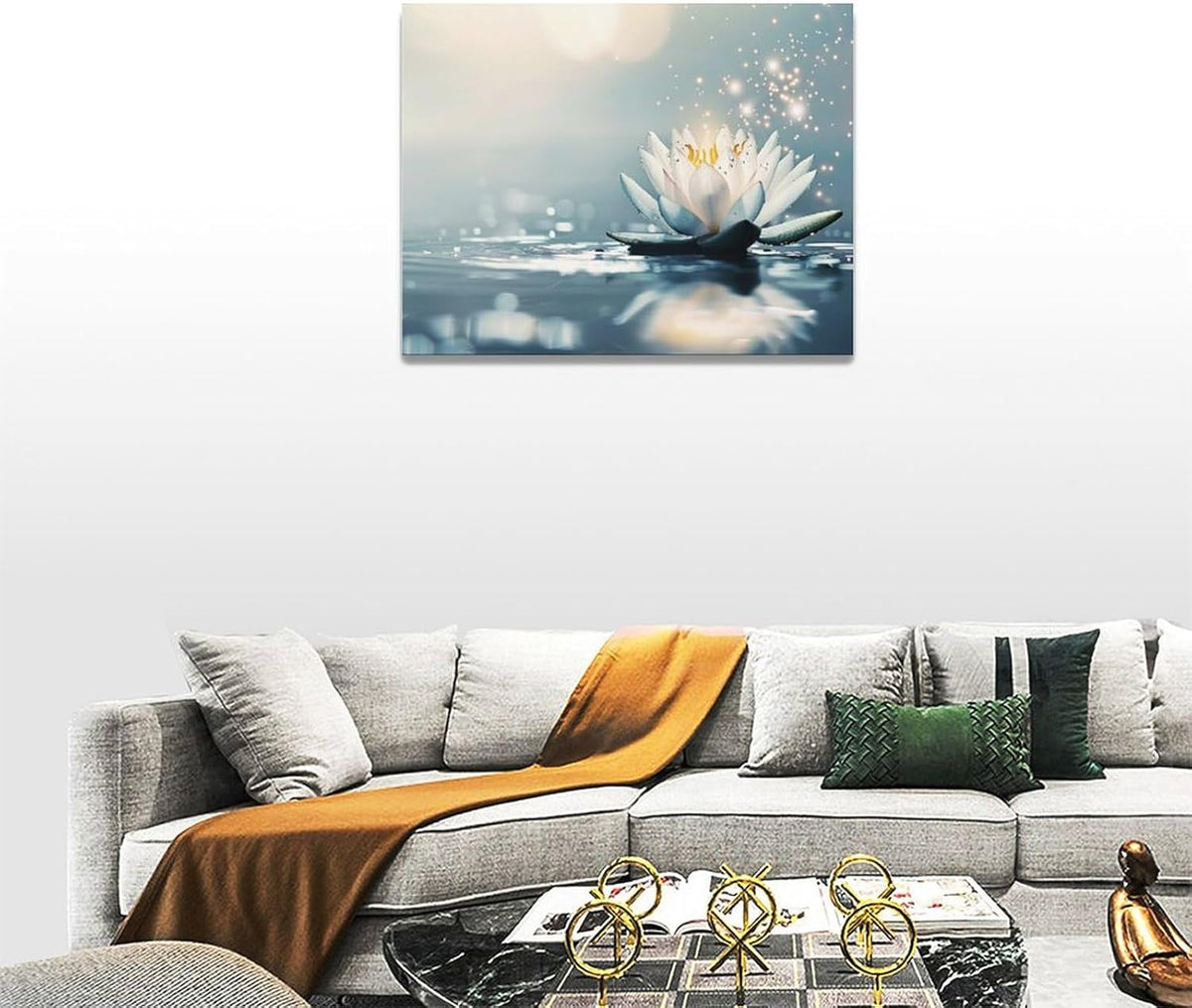 Bathroom Lotus Wall Art Floral Pictures Zen Meditation Wall Decor Yoga Spa Spiritual Canvas Print