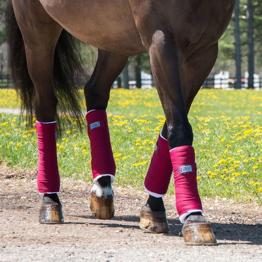 Dura-Tech Standing Wraps for Horses | Color Burgundy | Optimal Comfort & Support | Ideal for