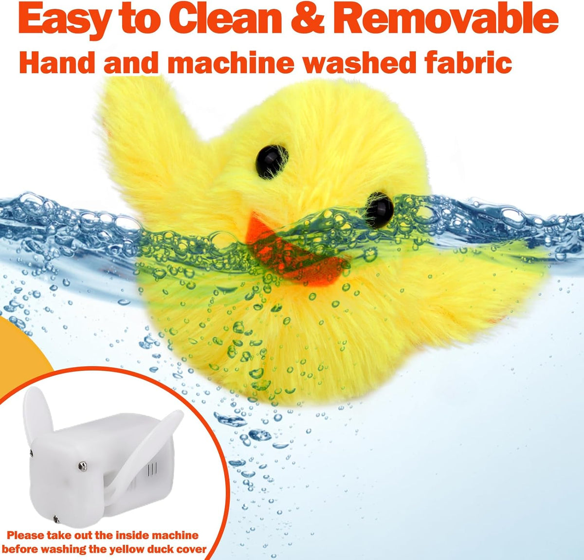 Mity Rain Interactive Duck Dog Toys - Touch Activated, Squeaky, Enrichment for Small/Medium/Puppy