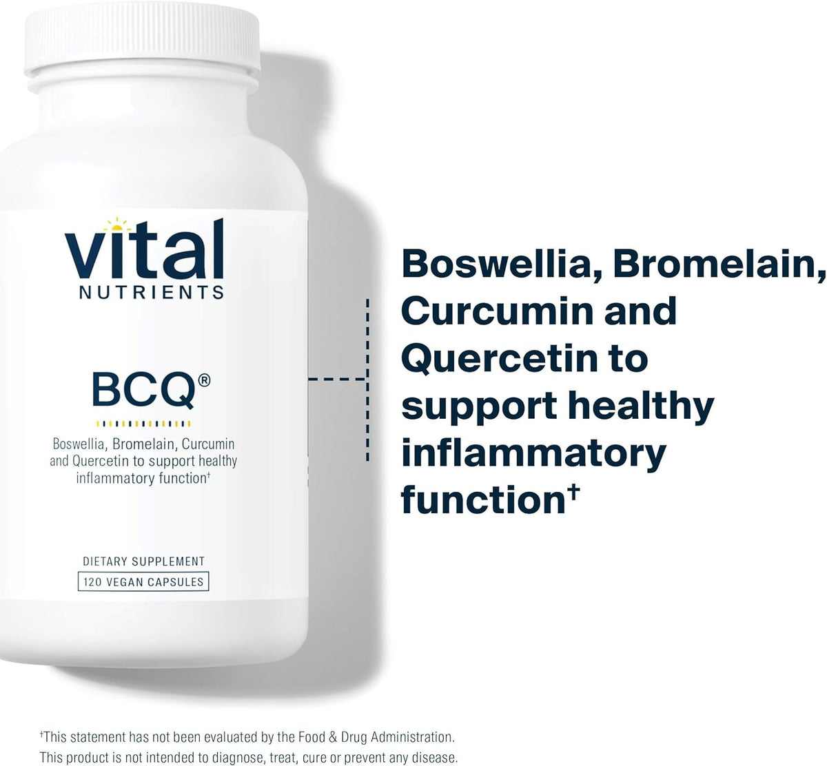Vital Nutrients BCQ | Vegan Boswellia, Bromelain, Curcumin & Quercetin Supplement | Joint Support