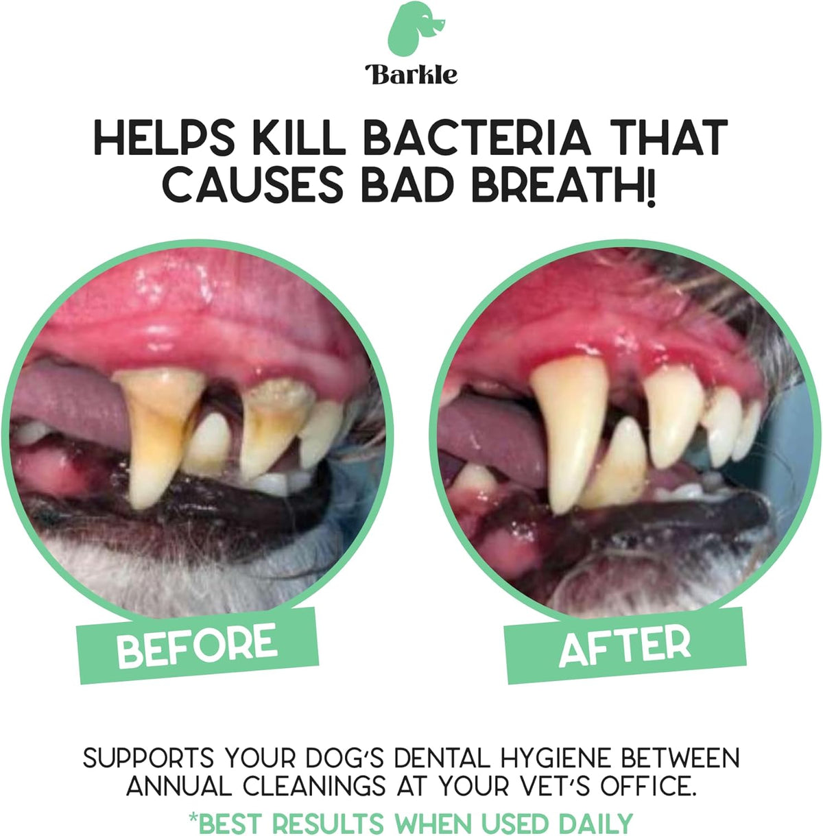 Barkle Vet Approved Dog Teeth Cleaning Toothpaste & Tooth Brushing Kit | Eliminate Plaque, Tartar &