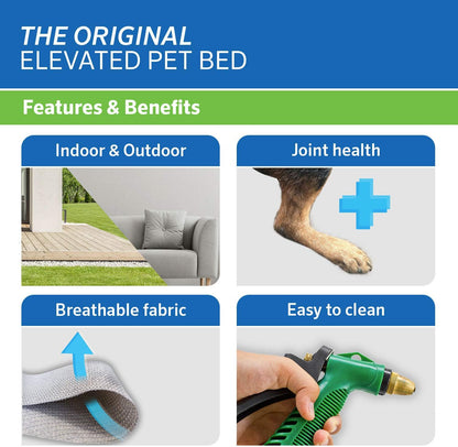 Coolaroo Original Elevated Dog Bed - Breathable Off-The-Ground Pet Bed with Cooling Fabric, Joint