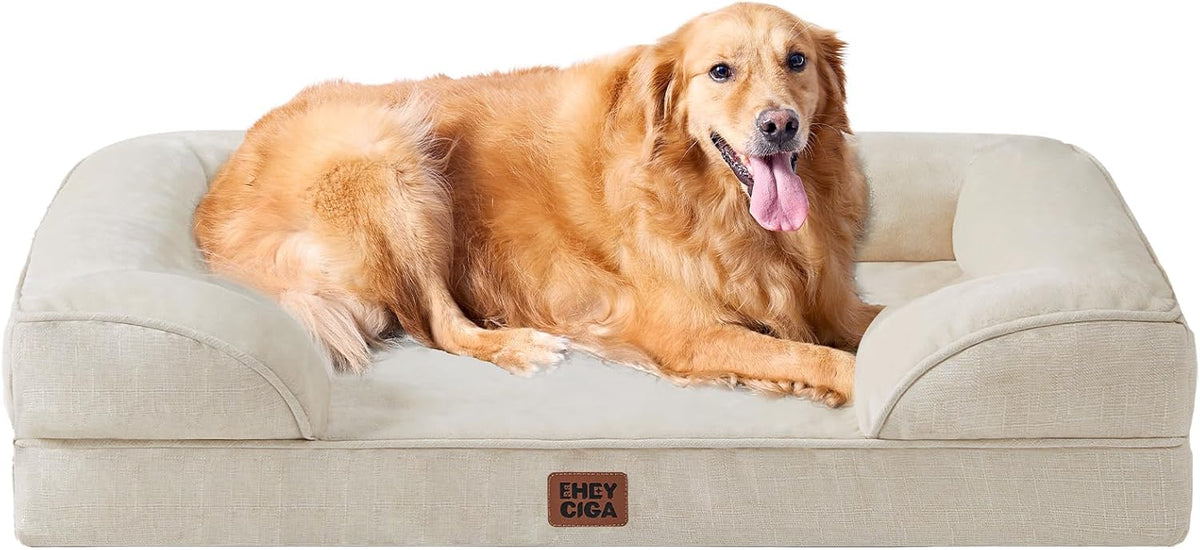 EHEYCIGA Orthopedic Dog Beds for Extra Large Dogs, Waterproof Memory Foam XL Pet Bed with Sides
