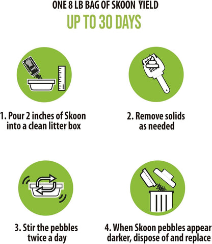 Skoon All Natural Cat Litter (3 Bags) - Original - Lightweight, Low Tracking, Non-Clumping Diatom