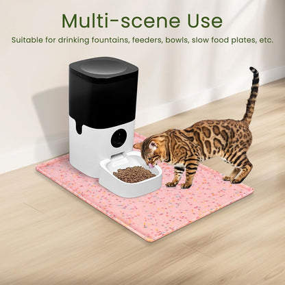 Ptlom Dog Food Mat Anti-Slip Dog Bowl Mats for Food and Water, Waterproof Pet Placemat Prevents