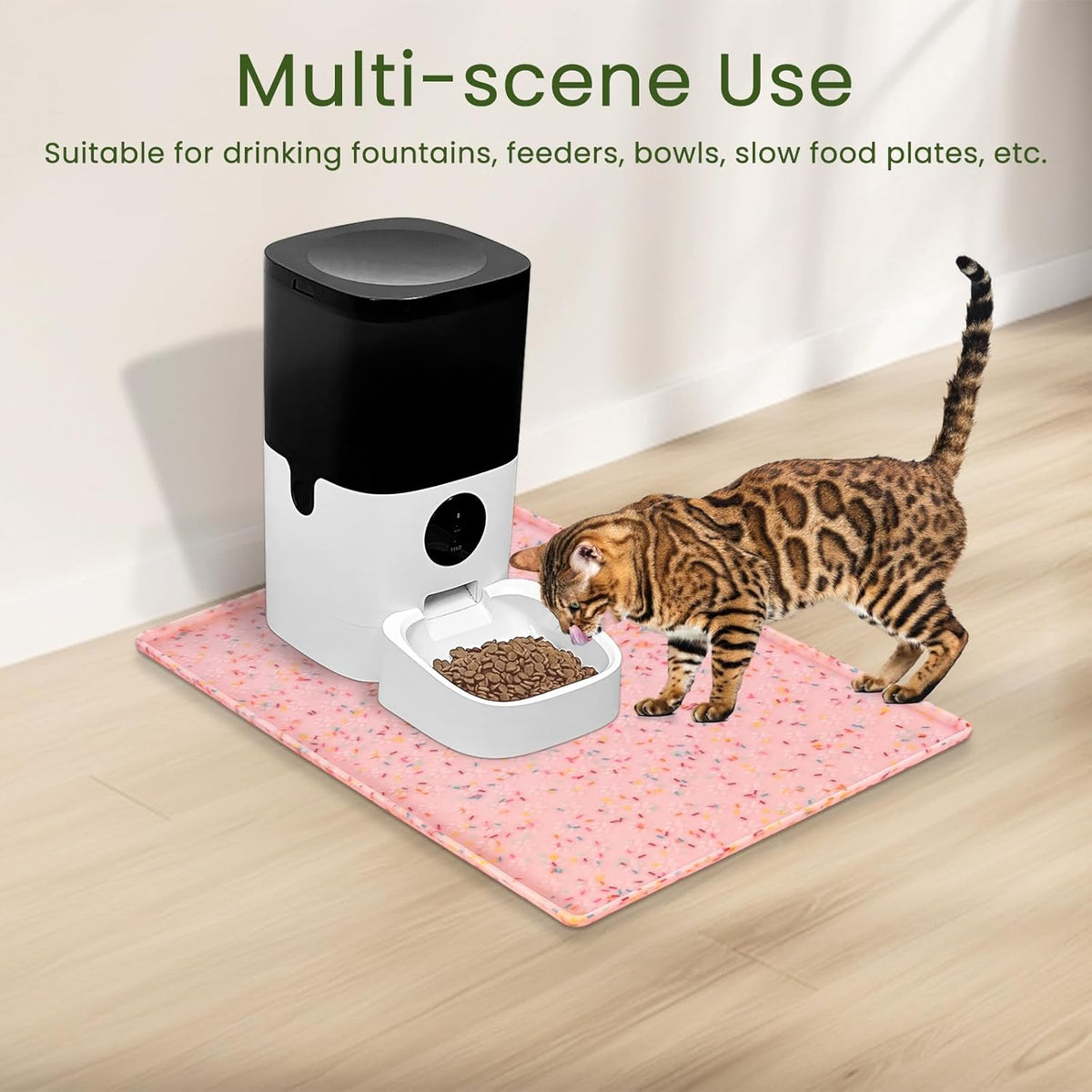 Ptlom Dog Food Mat Anti-Slip Dog Bowl Mats for Food and Water, Waterproof Pet Placemat Prevents